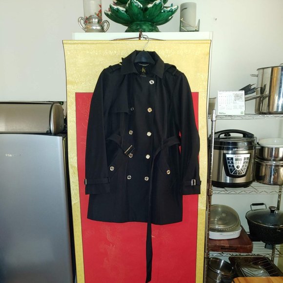 Calvin Klein Women's Black Trench Coat - Picture 4 of 12